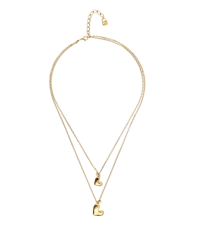 UNOde50 Double Necklace Plated in Gold with Two Hearts