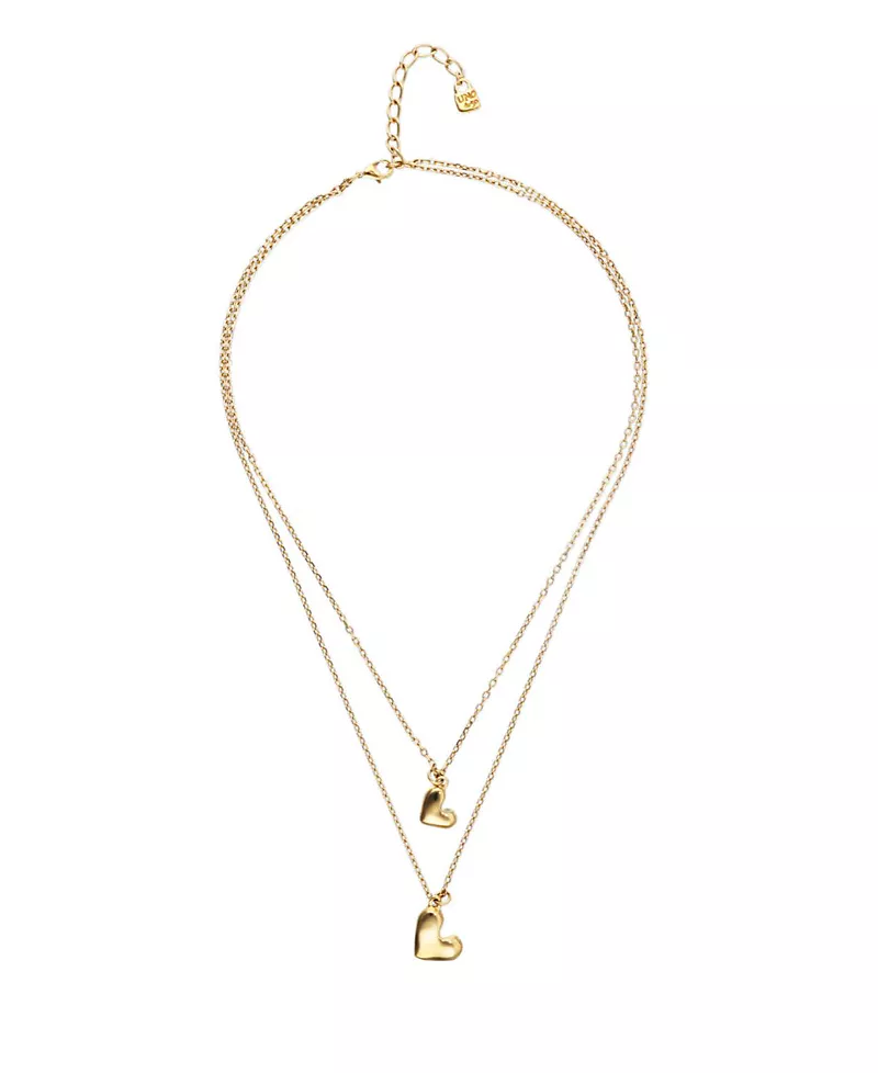 UNOde50 Double Necklace Plated in Gold with Two Hearts