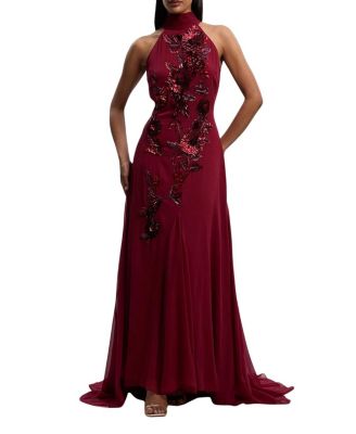 Embellished Halter Maxi Dress