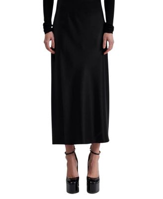 Malina Aubree Satin Midi Skirt In Multi