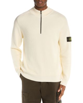 Maglia Half Zip Logo Patch Cotton Sweater