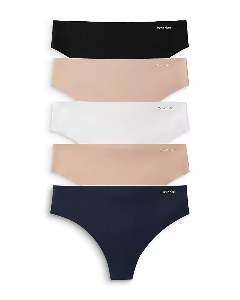 Calvin Klein Invisibles Microfiber Stretch Thong, Pack of 5