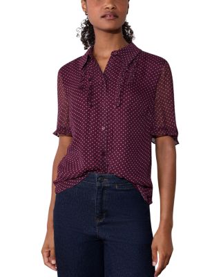 Polka Dot Sheer Sleeve Shirt
