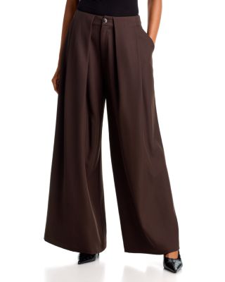 Pleated Wide Leg Pants - Exclusive