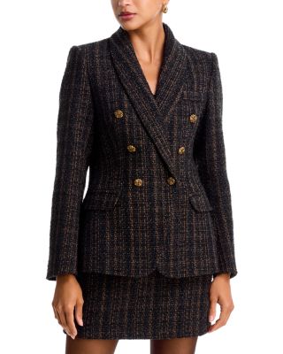 Cutaway Double Breasted Tweed Jacket - Exclusive - thumbnail 2
