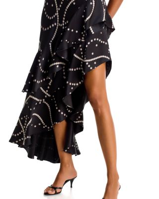 Pearl Satin Sleeveless High Low Dress - Exclusive - thumbnail 3