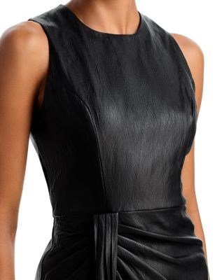 Faux Leather Sleeveless Mini Dress - Exclusive - thumbnail 3