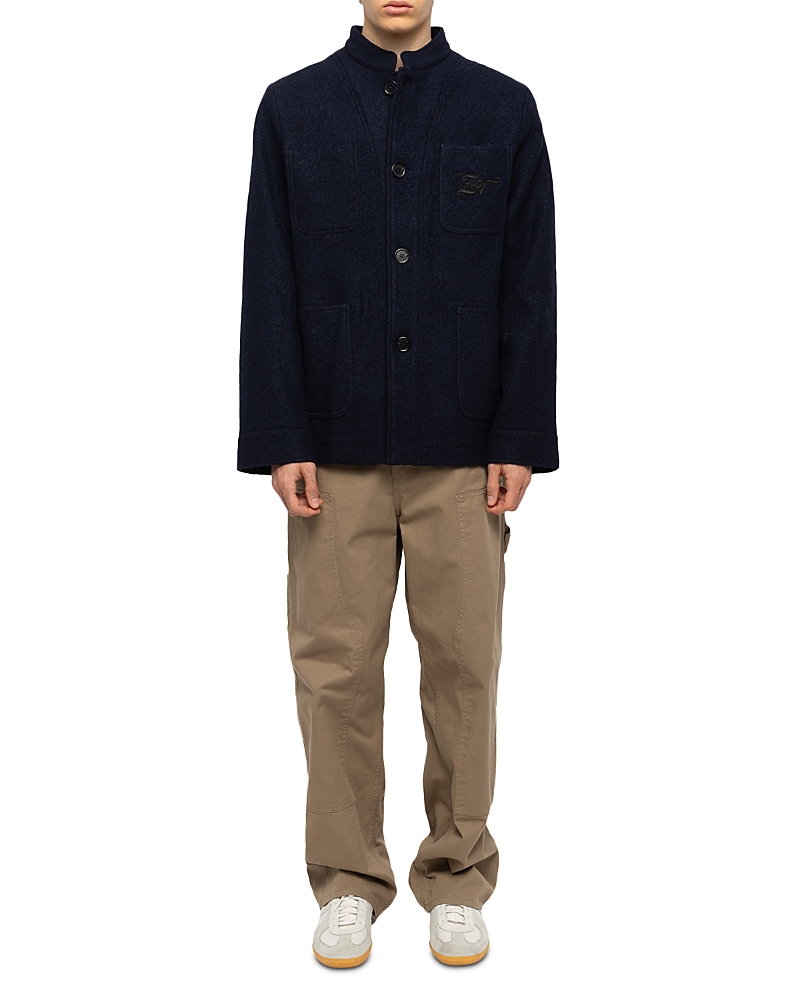 Zadig & Voltaire Venezia Logo Pocket Boucle Wool Jacket