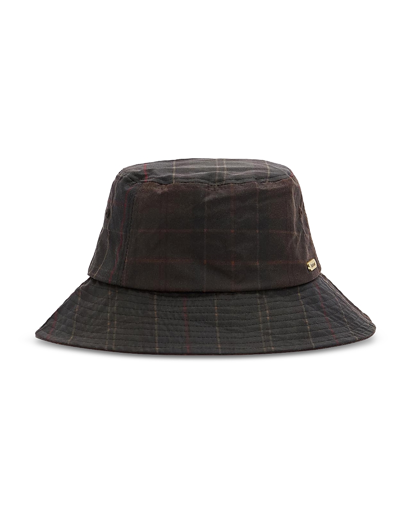 Barbour Hazelwood Waxed Cotton Bucket Hat In Brown