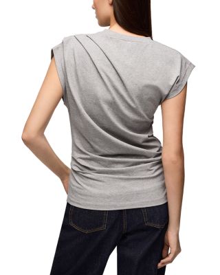 Asymmetric Neck Drape Jersey Top - thumbnail 3