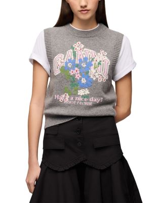 Ganni Flower Logo Sweater Vest