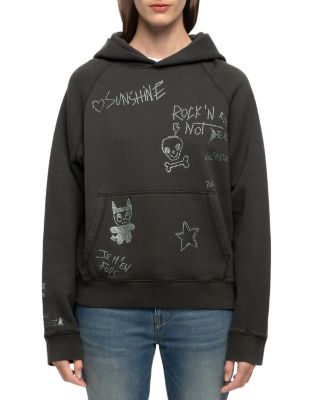 Grgy Embellished Hooded Cotton Sweatshirt