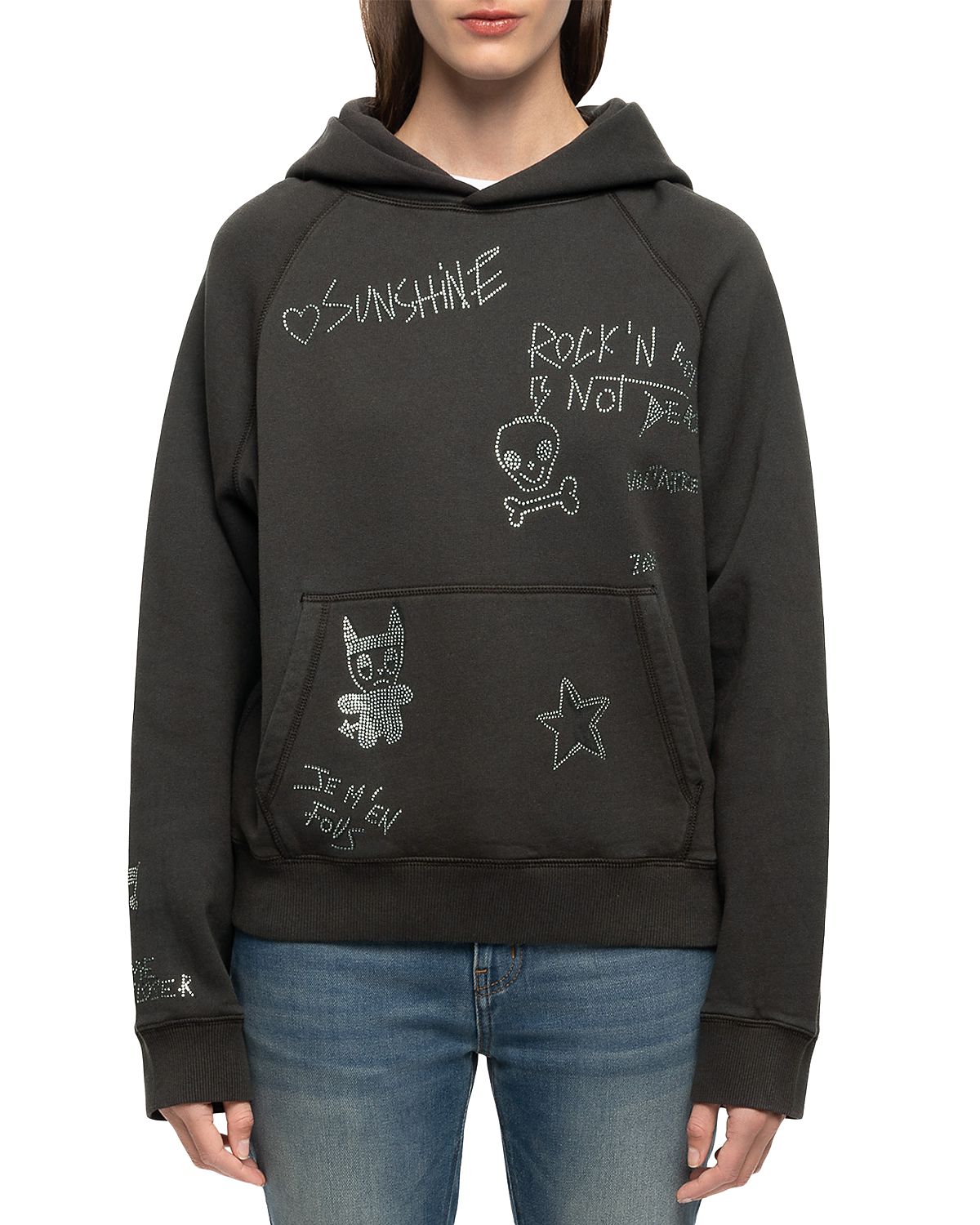 Zadig & Voltaire Grgy Embellished Hooded Cotton Sweatshirt