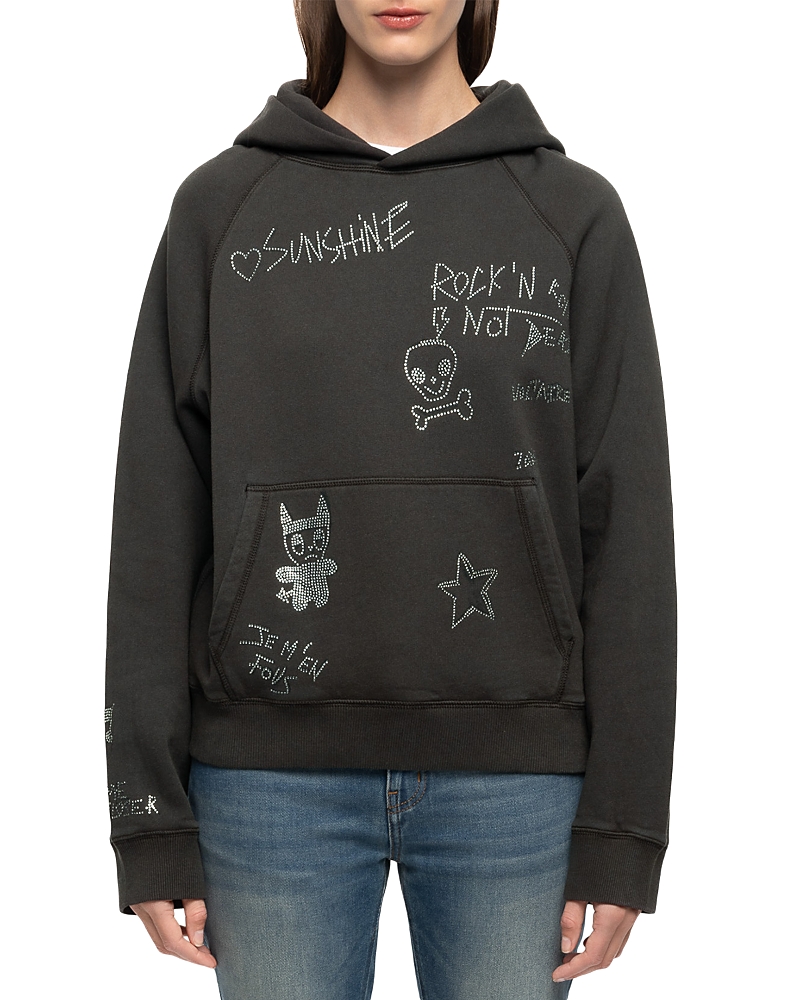 Zadig & Voltaire Grgy Embellished Hooded Cotton Sweatshirt