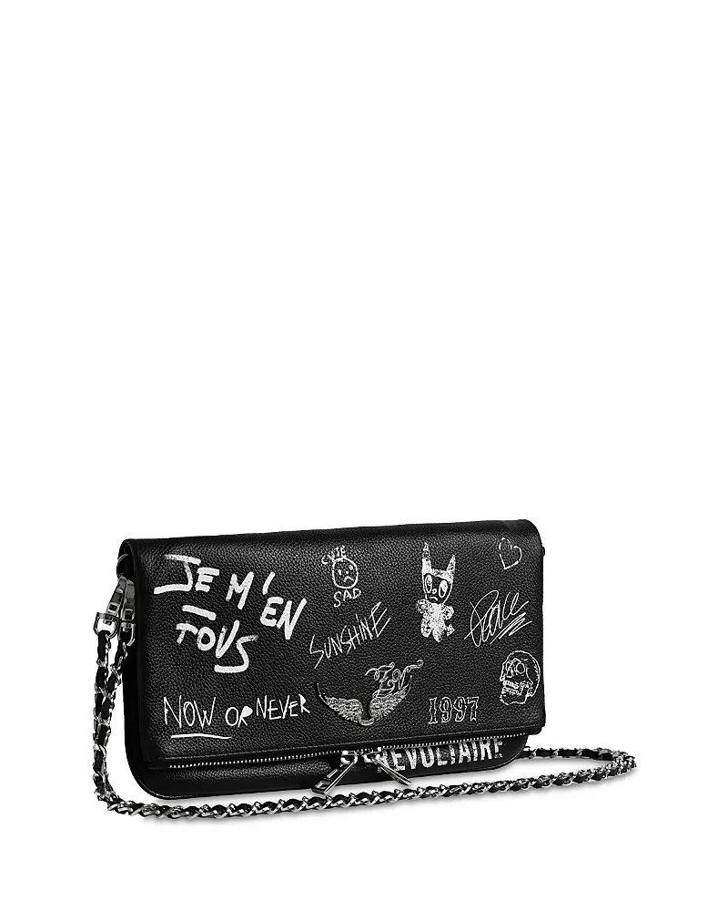 Zadig & Voltaire Rock Arty Tag Leather Shoulder Bag