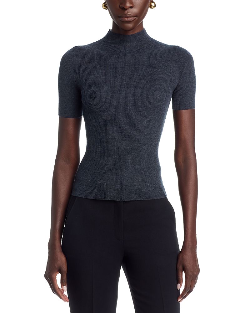Theory Leenda Short Sleeve Mock Neck Sweater