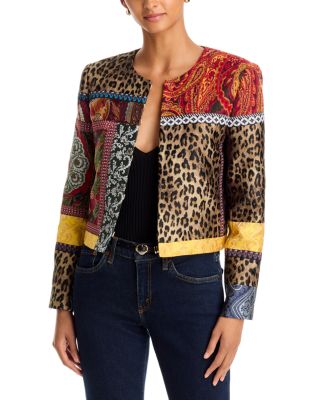 Kidman Mixed Media Collarless Jacket