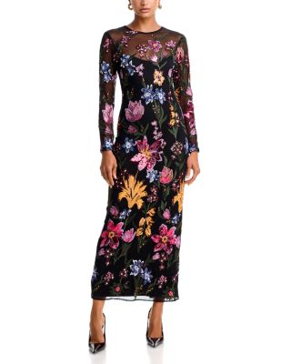 Embroidered Mesh Maxi Dress - Exclusive