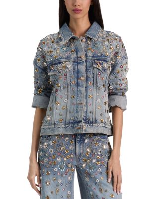 Jesse Embellished Oversized Denim Trucker Jacket