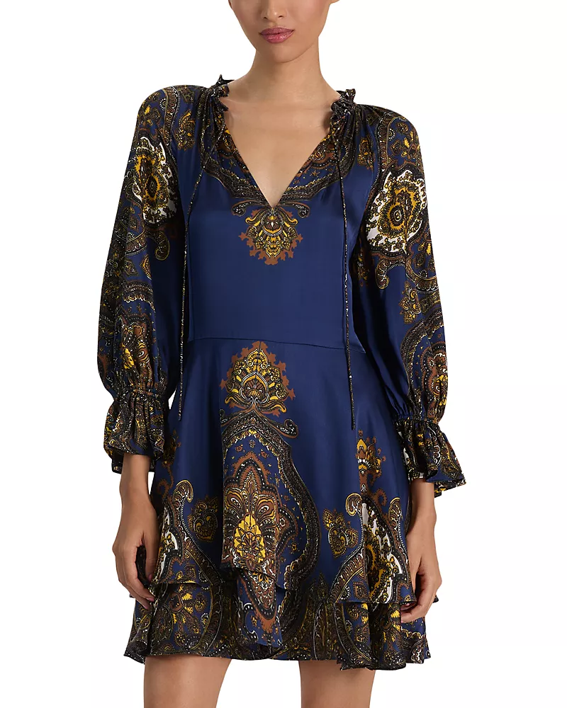 Alice and Olivia Joanne Double Handkerchief Short Dress