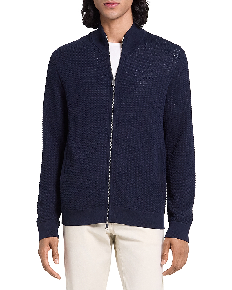 Theory Walton Full Zip Sweater in Tactile Cotton