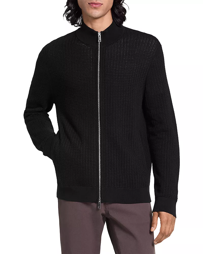 Theory Walton Full Zip Sweater in Tactile Cotton