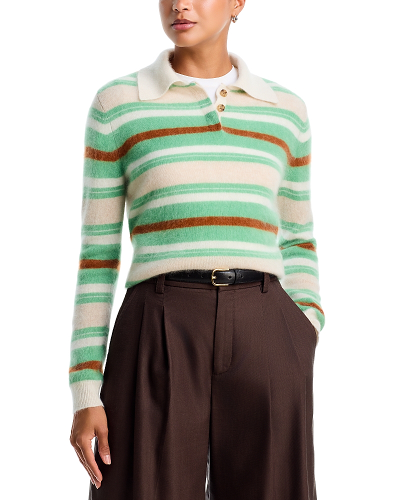 Guest in Residence Grizzly Cashmere Cropped Rugby Polo
