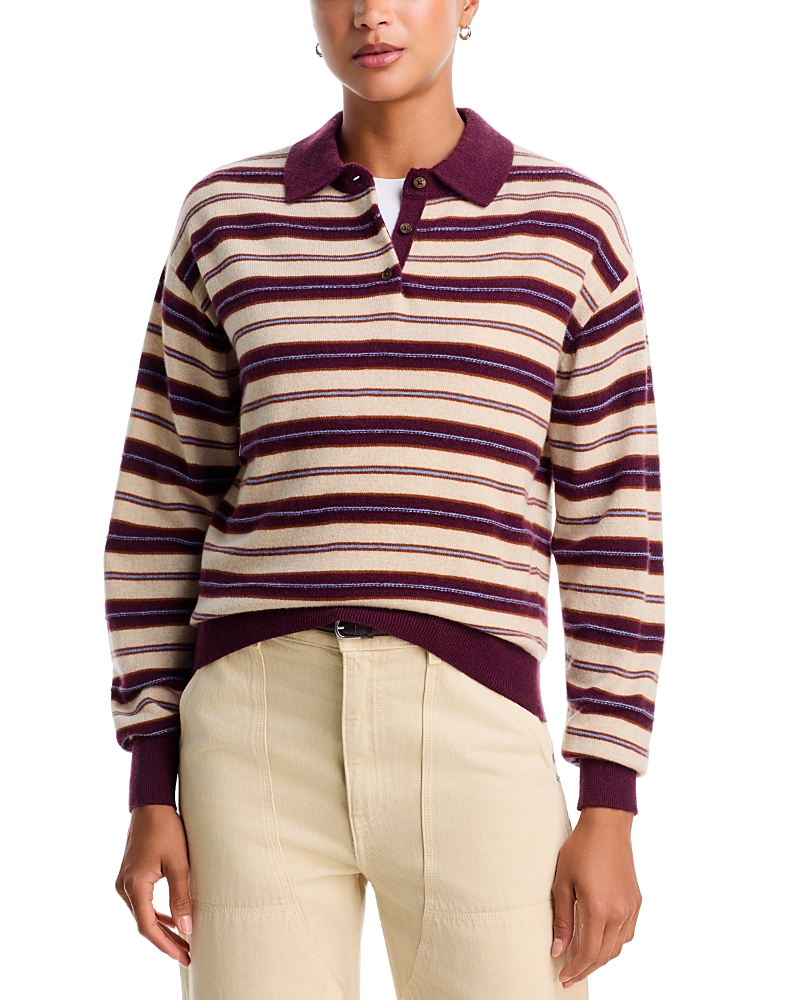 Guest in Residence Cashmere Collegiate Stripe Polo