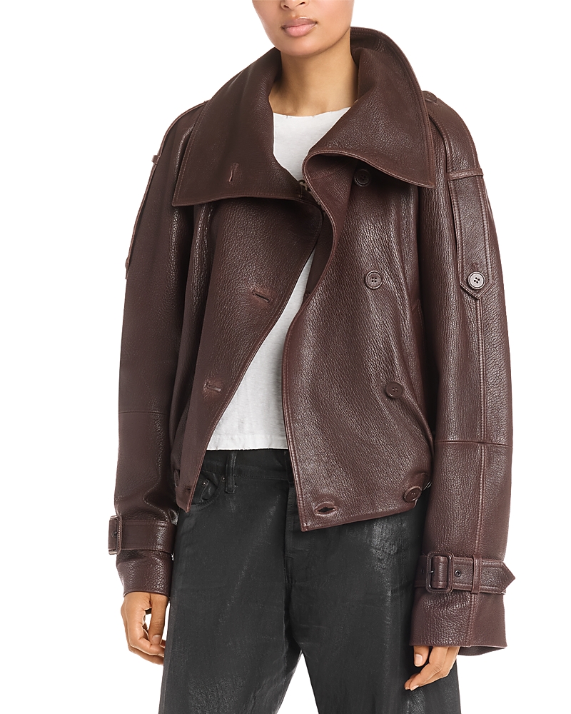 Acne Studios Cropped Leather Trench Coat