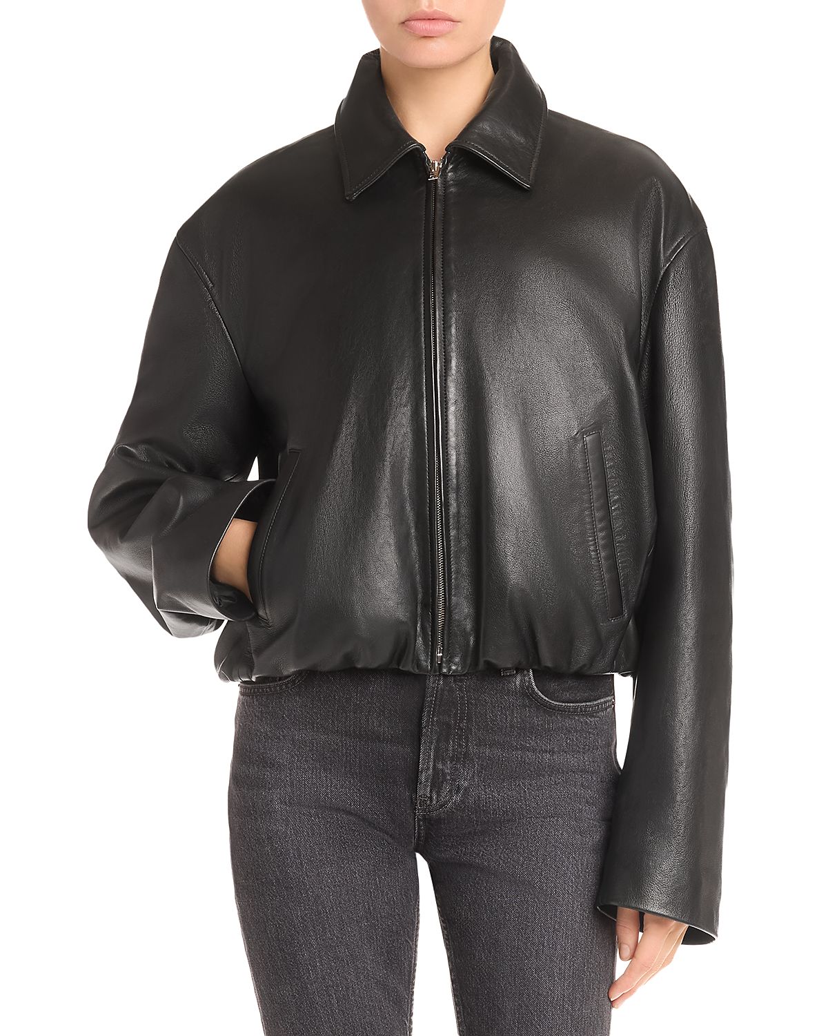 Acne Studios Cropped Leather Jacket