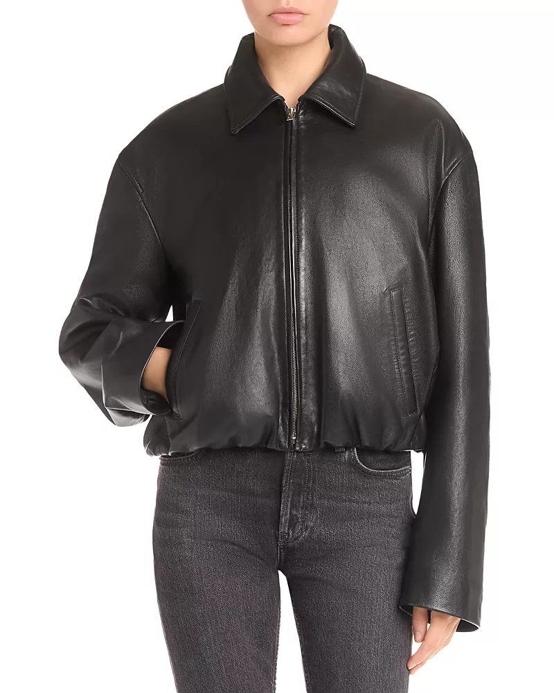 Acne Studios Cropped Leather Jacket
