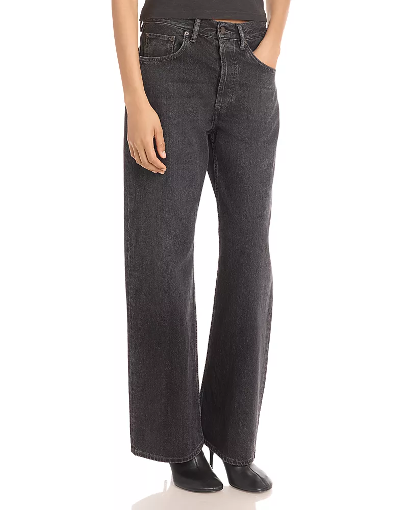 Acne Studios 2021F Mid Rise Wide Leg Jeans in Black