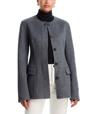 Wool Collarless Double Jacket&nbsp;