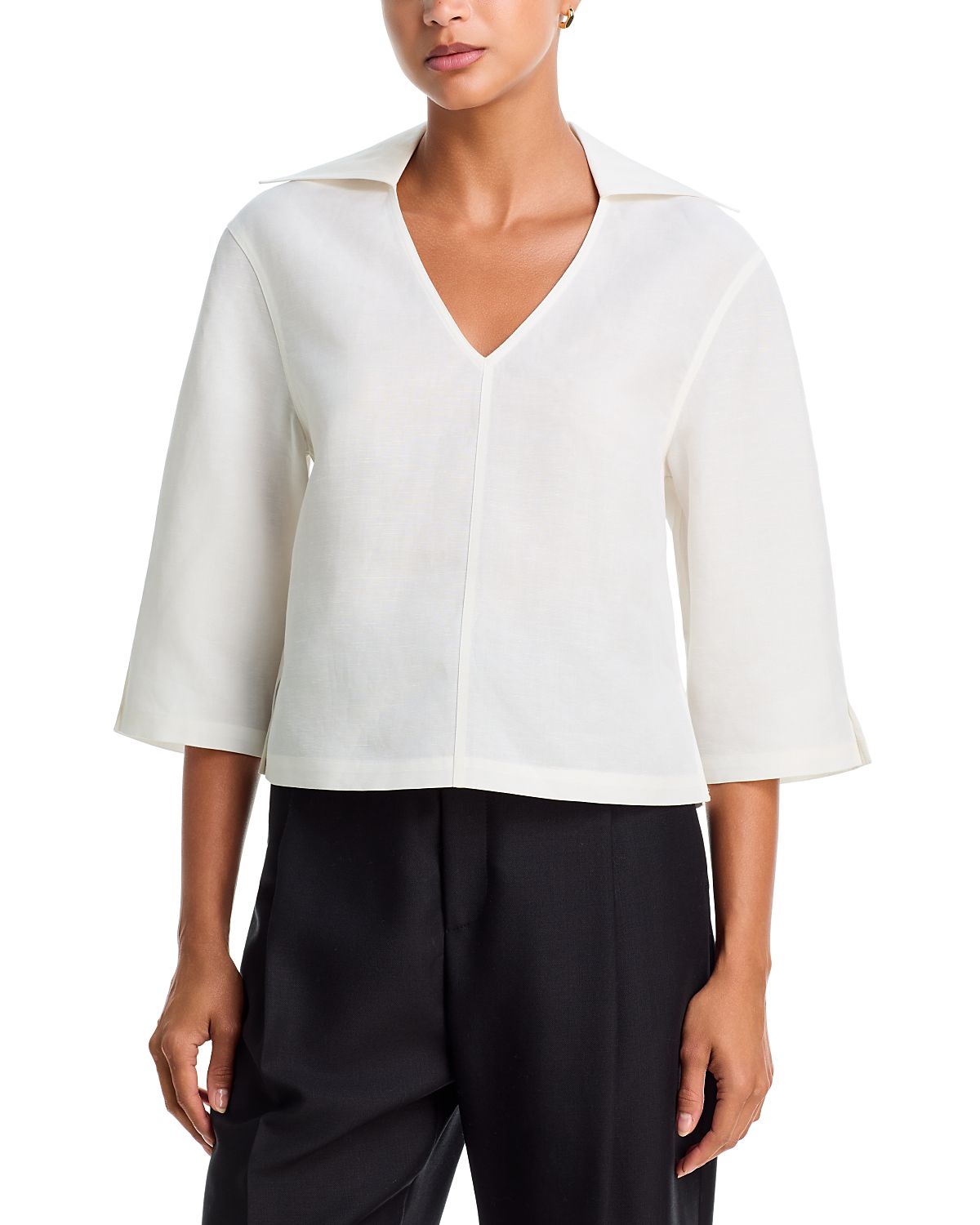 ROHE Collared V Neck Tunic Top