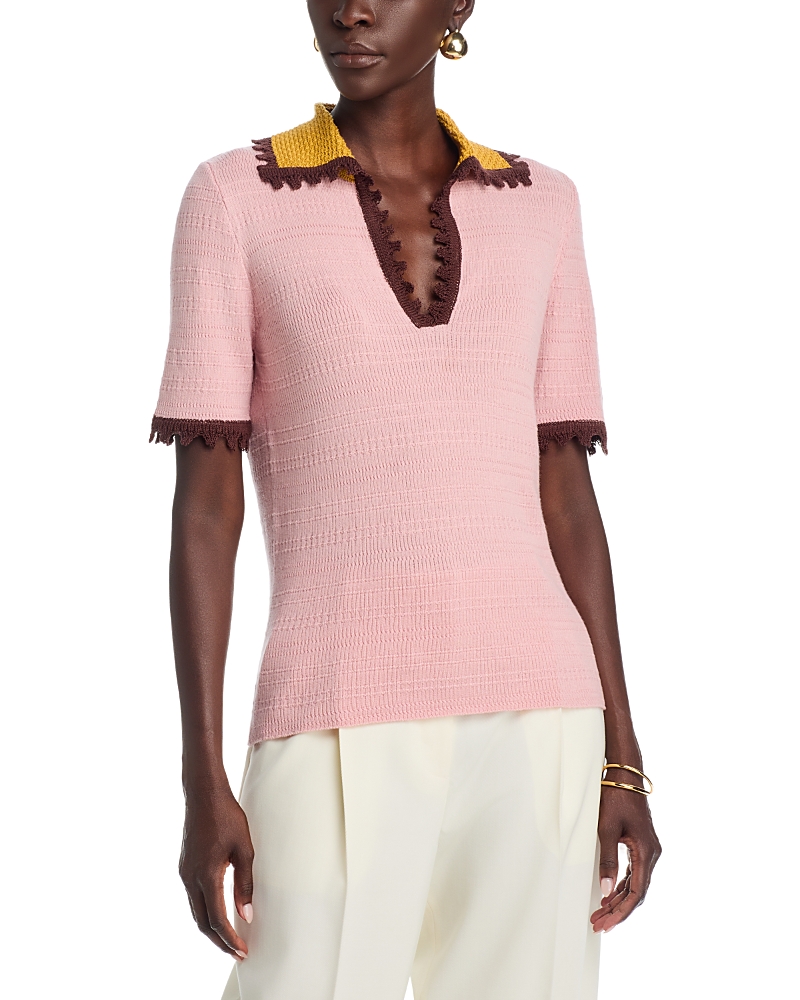 La DoubleJ Cotton Cashmere Picket Polo Shirt