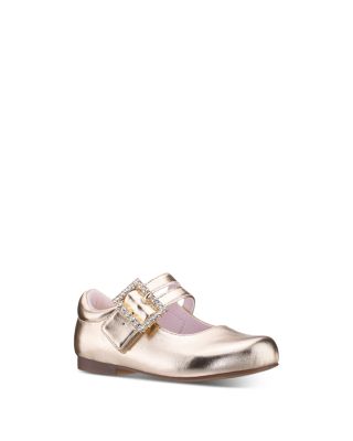 Girls' Rhinestone Buckle Mary Jane Flats – Toddler