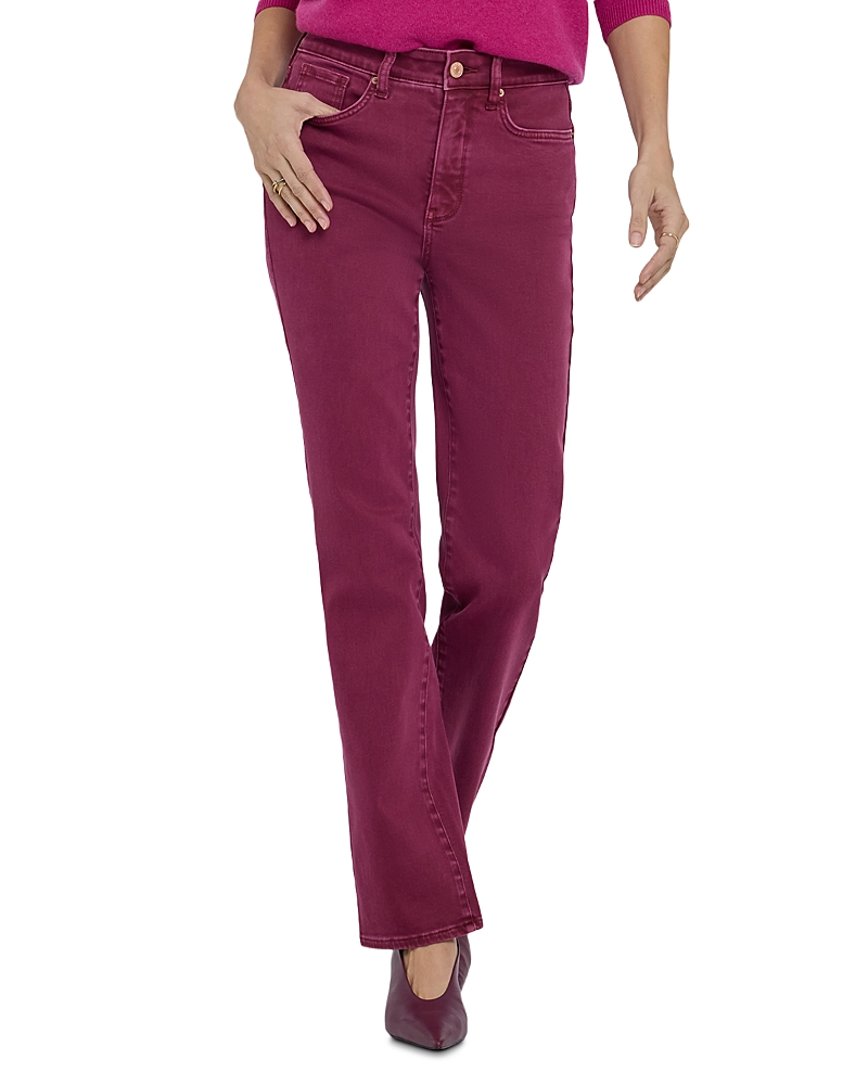 Nydj Marilyn High Rise Straight Jeans in Retro True Burgundy