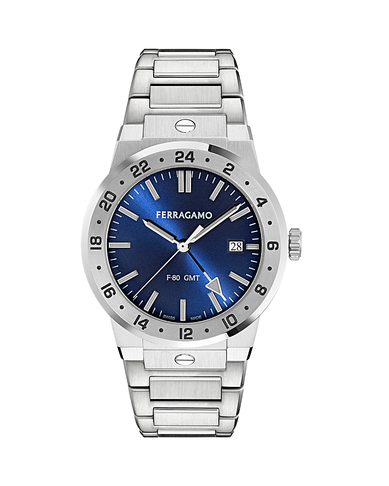 Ferragamo F-80 Classic Gmt Bracelet Watch, 41mm