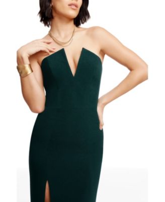 Fernanda Strapless Plunge V-Neck High Slit Gown - thumbnail 3