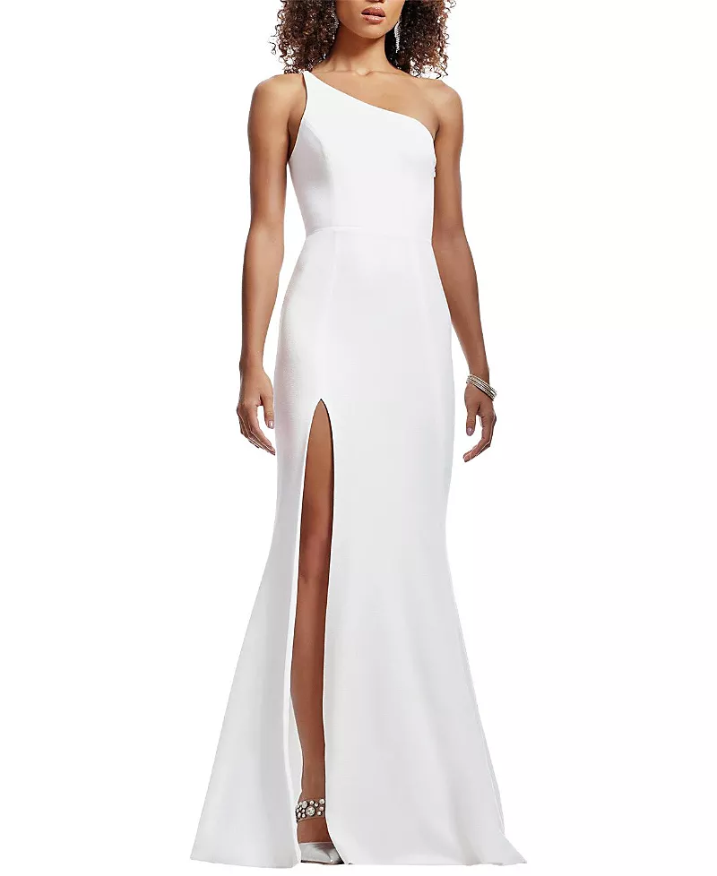 Dress the Population Amy One Shoulder High Slit Gown