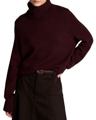 Wool & Cashmere Swing Turtleneck Slit Sweater