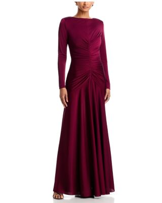 Thea Long Sleeve Ruched Gown
