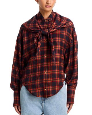 Kiss Oversized Printed Shirt with Removable Scarf