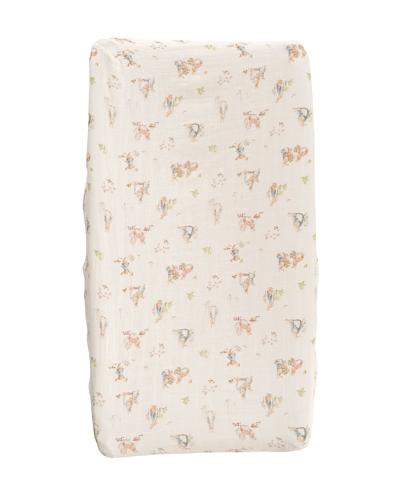 Saranoni Muslin Crib Sheet, 52l X 28w X 9d In Peter Rabbit - Multi Print