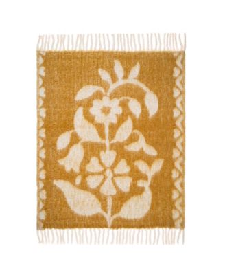  Ropar Fringed Jacquard Acrylic Wool Throw, 54" x 71"