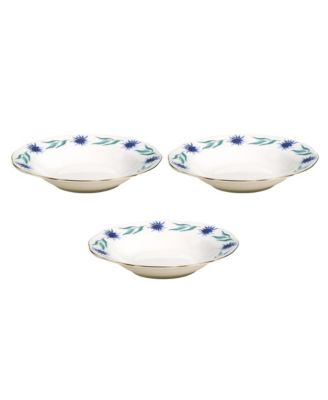 Emet Porcelain Deep Plate with Gold Rim 9 in Set of 3, 9" x 9" x 1.7"