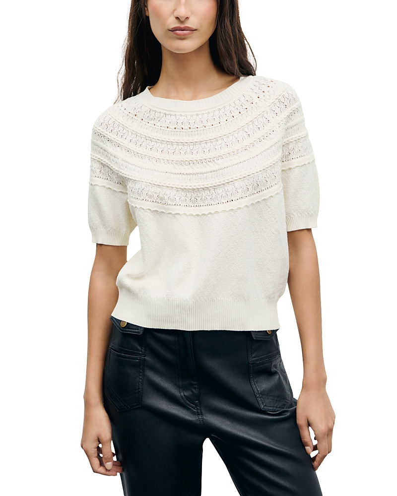 Gerard Darel Roberte Cotton Pointelle Sweater