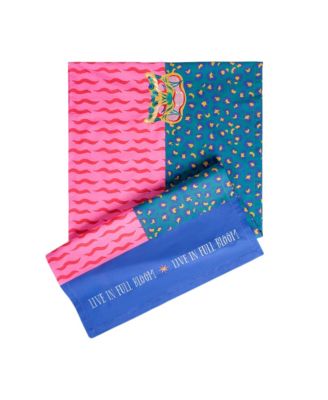  Nilufer Digital Printed Embroidered Cotton Runner, 19.6" x 70.8"
