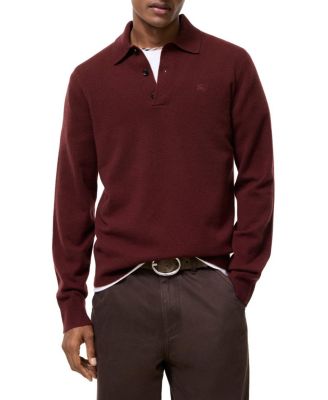 Long-Sleeve Cashmere Blend Polo Shirt