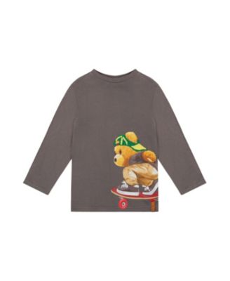 Boys' Organic Cotton Crew Neck Skate Bear Long Sleeve T-Shirt - Little Kid, Big Kid